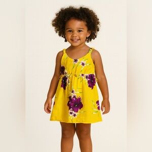 Aloha Fashion Toddler Girls Hawaiian Floral Luau Dress Adjustable Waist